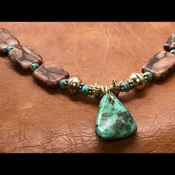 Turquoise Sterling Silver Necklace - Picture 3 of 5